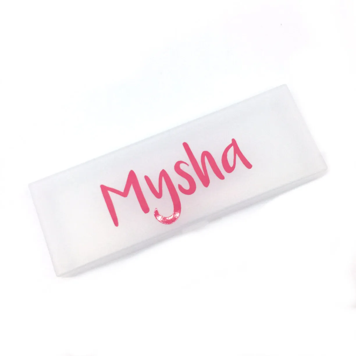 Plastic Pencil Case - Transparent (Pink Name)