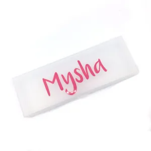 Plastic Pencil Case - Transparent (Pink Name)