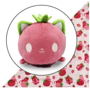 Plushie Tote Bag: Pink Strawberry Cats Tote Bag   Pink Strawberry Cat Plushie