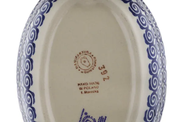 Polish Pottery 7" Duck Shaped Jar Wave Of Flowers