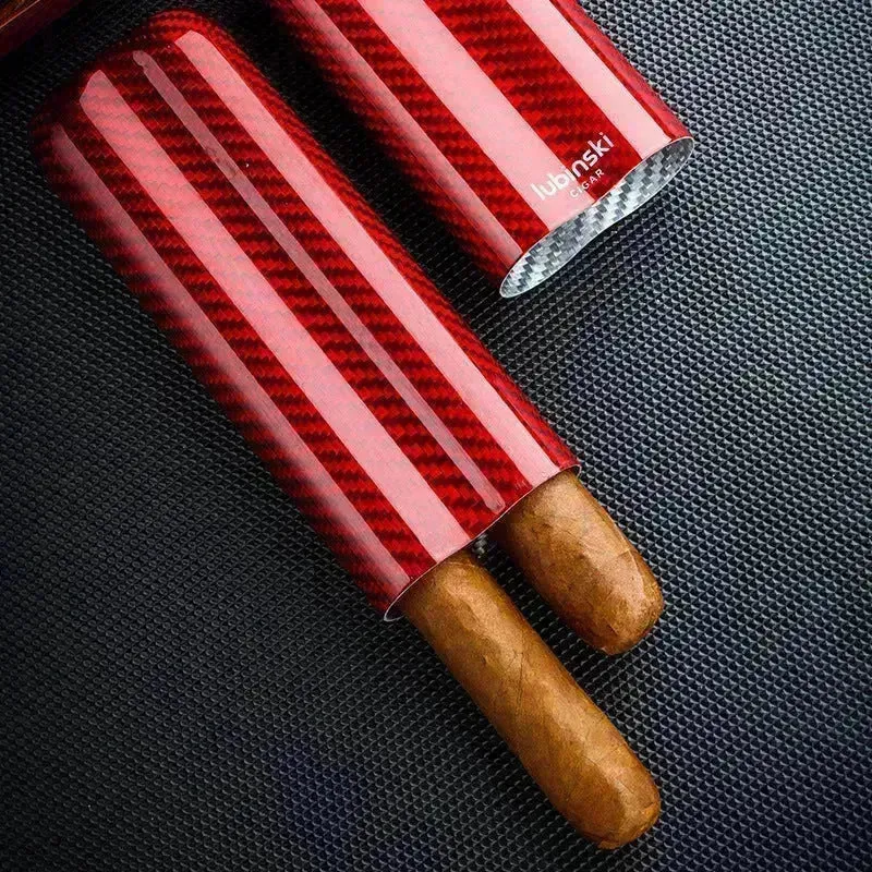 Portable Carbon fibre Travel Cigar case.