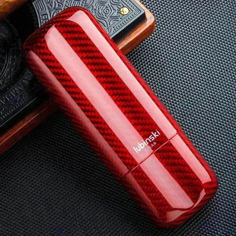 Portable Carbon fibre Travel Cigar case.