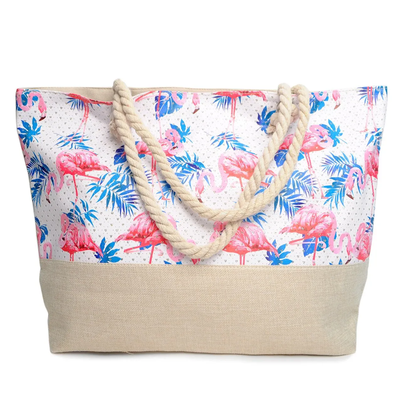 Pre-Order Flamingo x Palm Leaves Tote Beach Bag