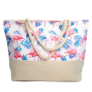 Pre-Order Flamingo x Palm Leaves Tote Beach Bag