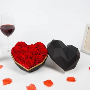 Preserved Flowers Heart Shape Box - Heart Shaped Transparent Acrylic Flower Box