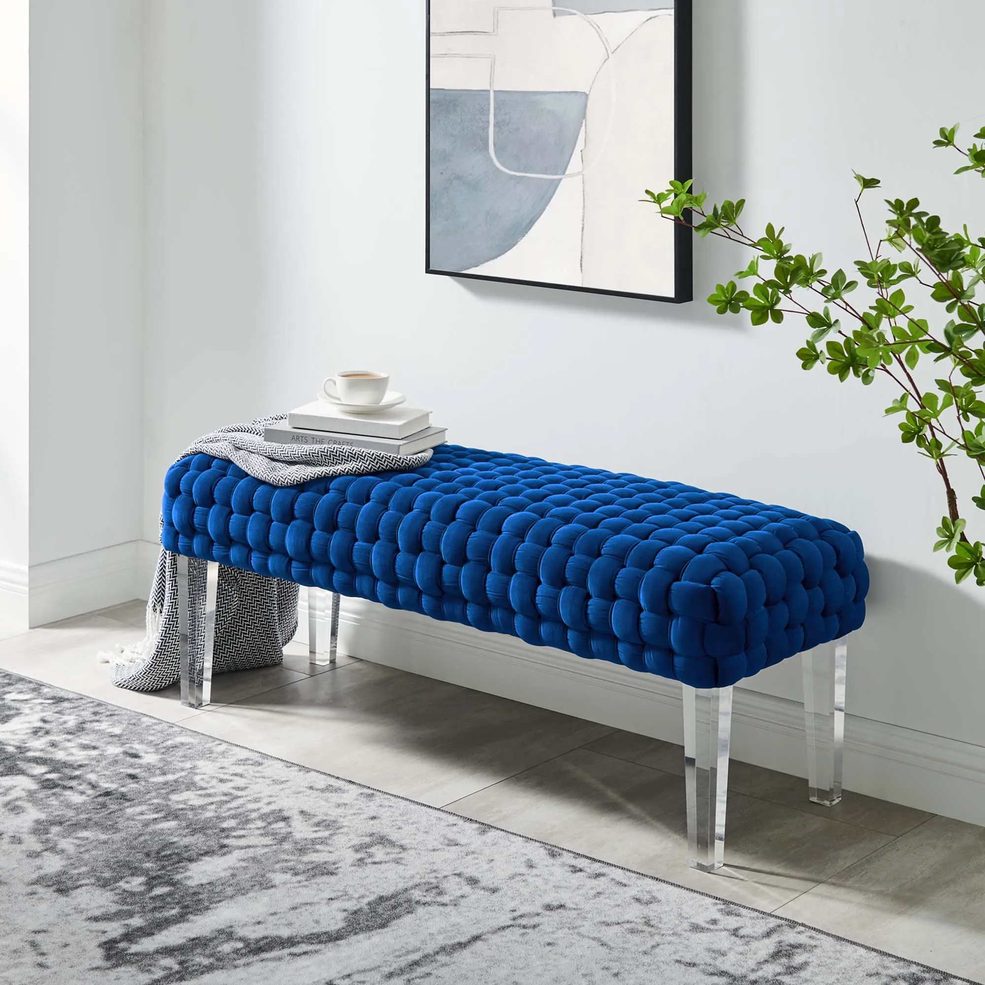 Prologue Woven Performance Velvet Ottoman by Modway