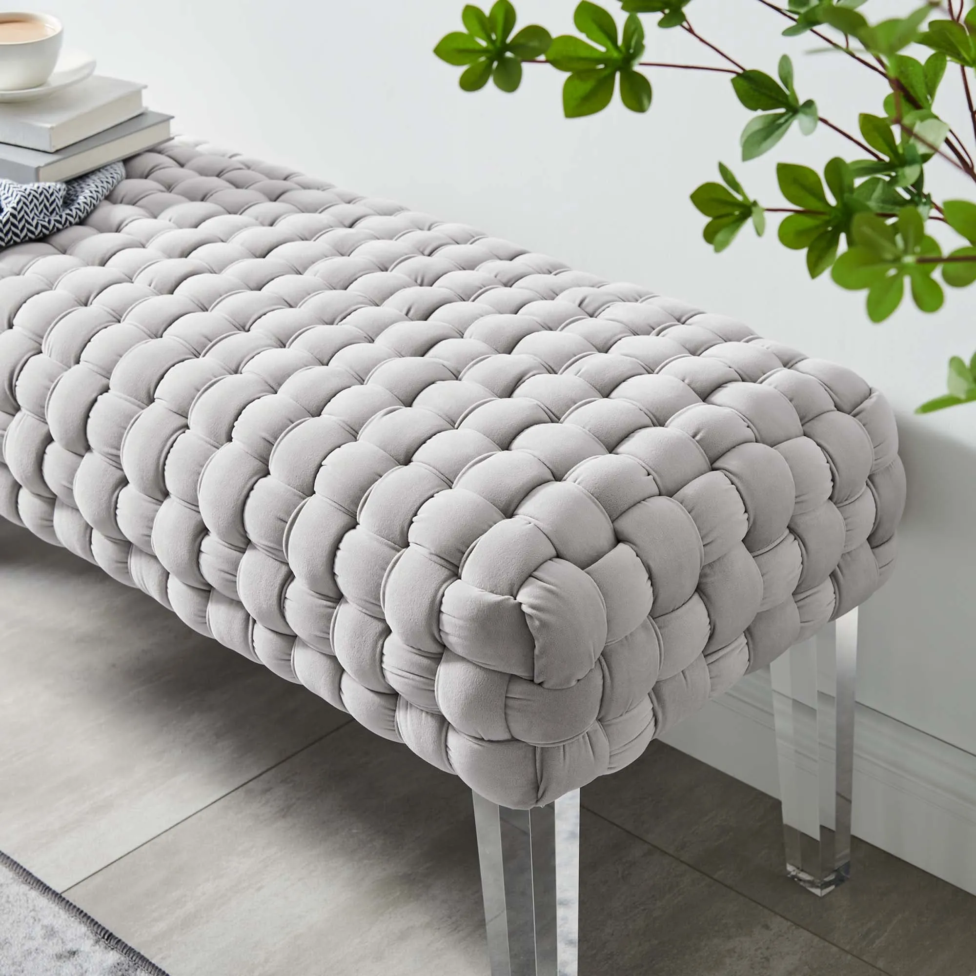 Prologue Woven Performance Velvet Ottoman by Modway