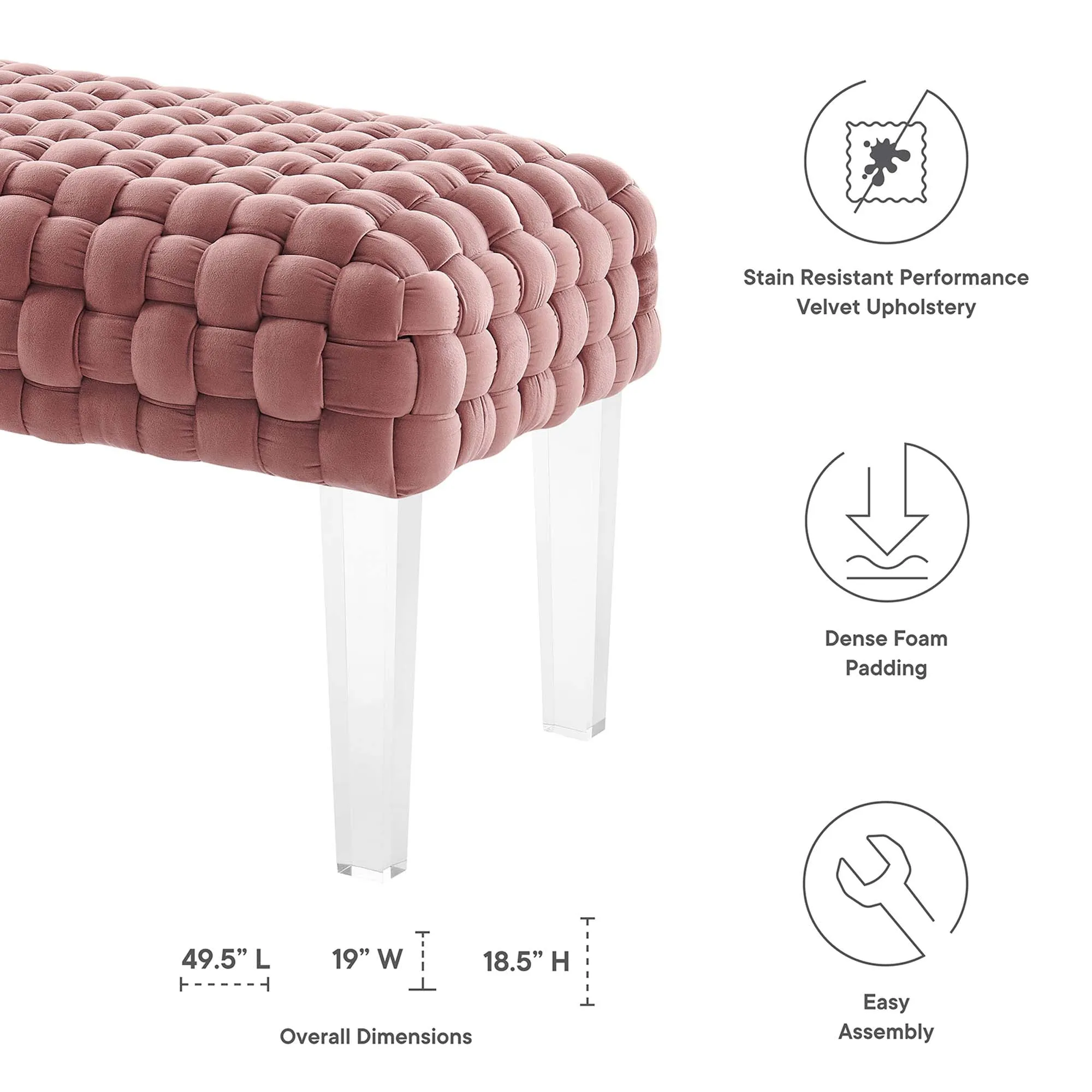 Prologue Woven Performance Velvet Ottoman by Modway