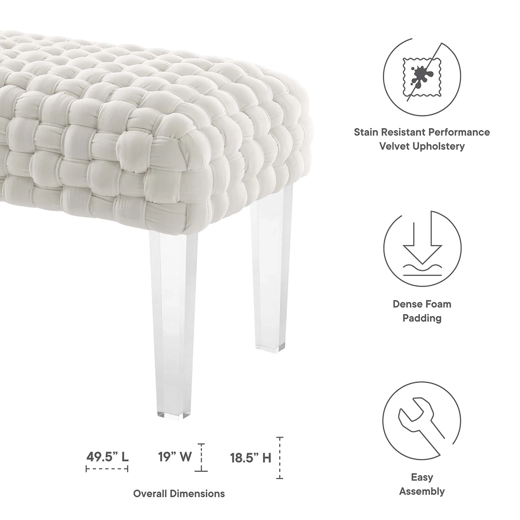 Prologue Woven Performance Velvet Ottoman by Modway