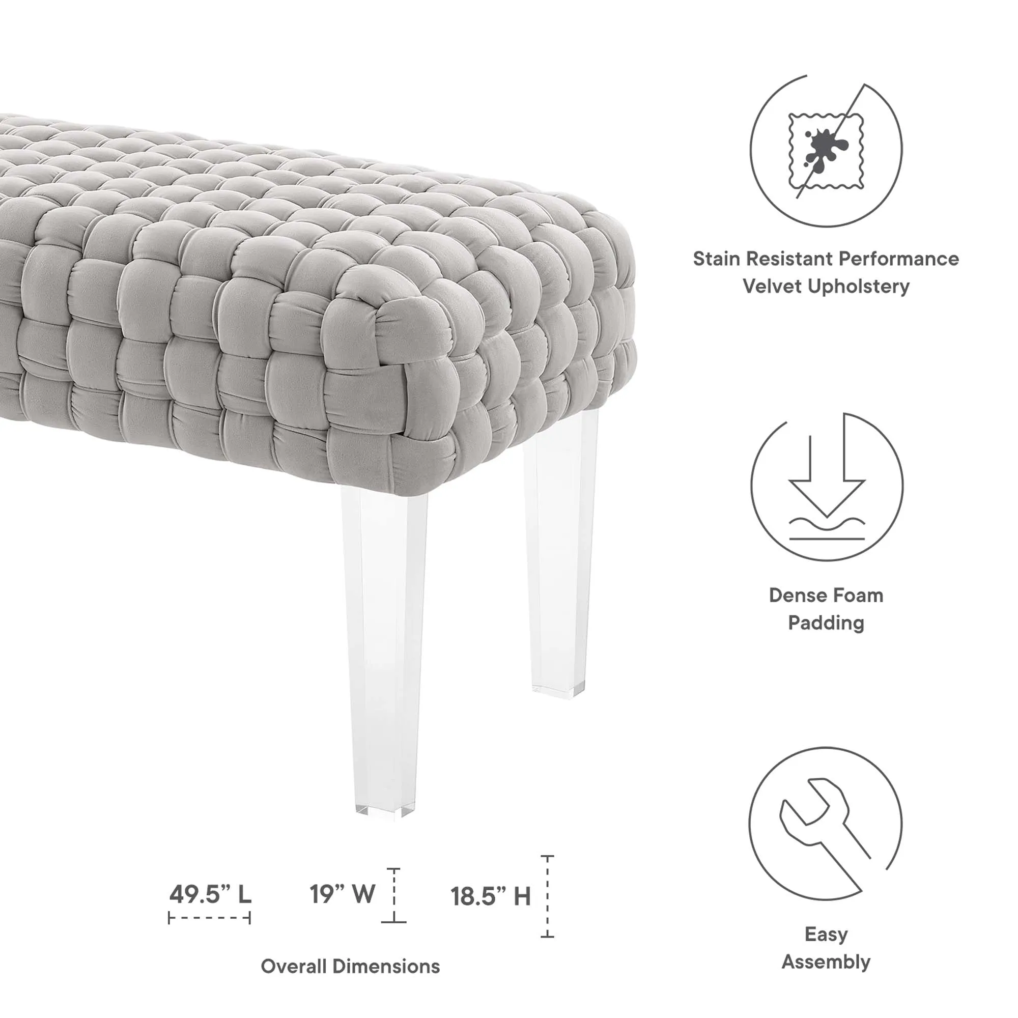 Prologue Woven Performance Velvet Ottoman by Modway
