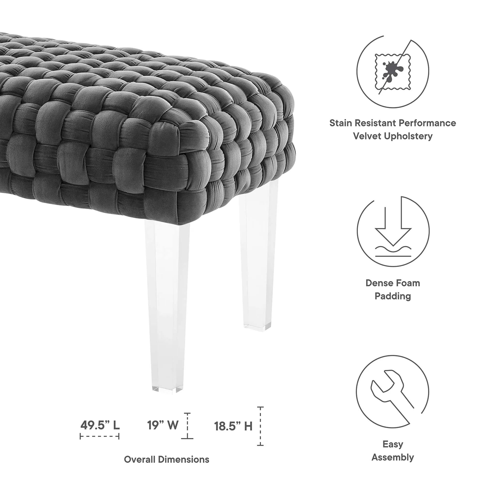 Prologue Woven Performance Velvet Ottoman by Modway