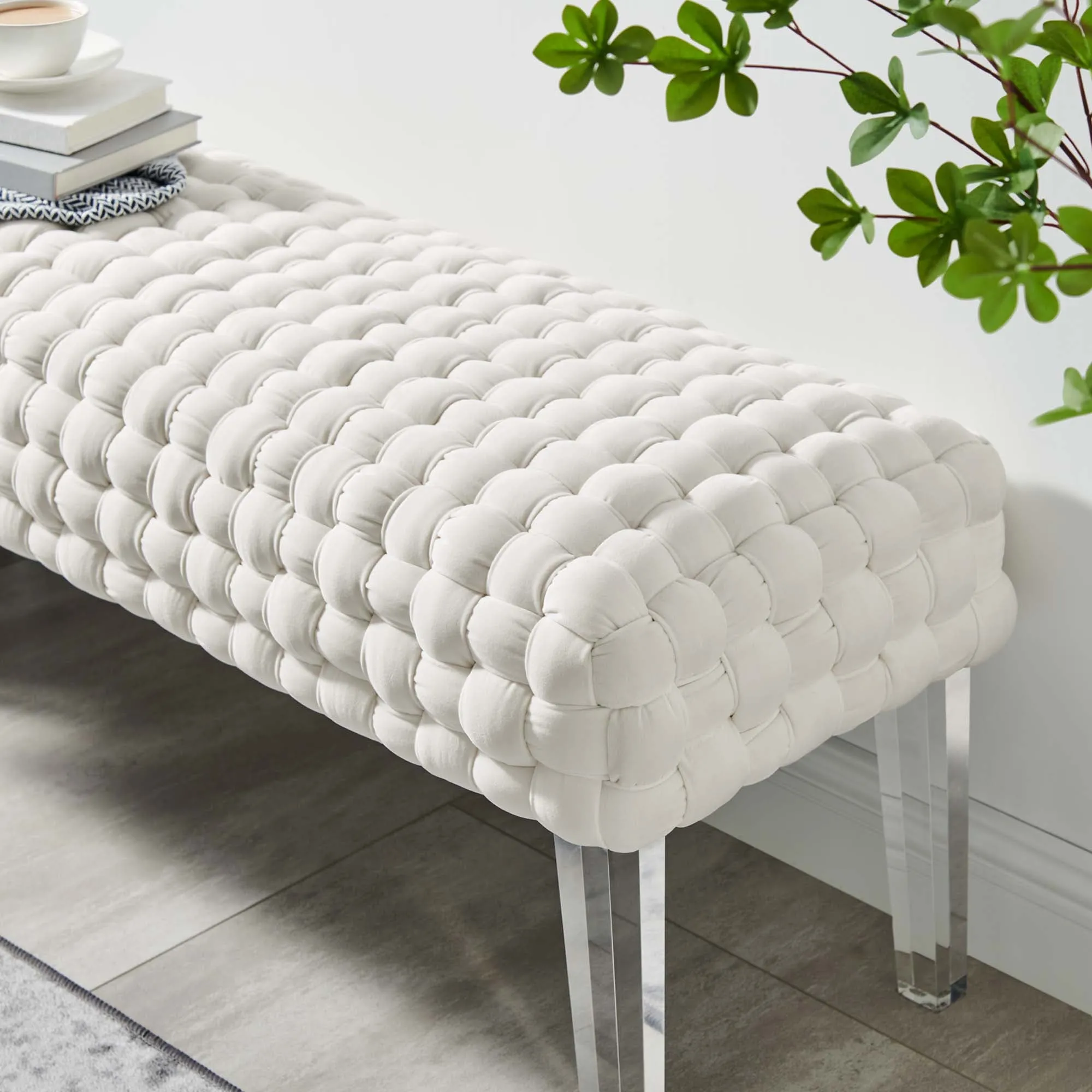 Prologue Woven Performance Velvet Ottoman by Modway