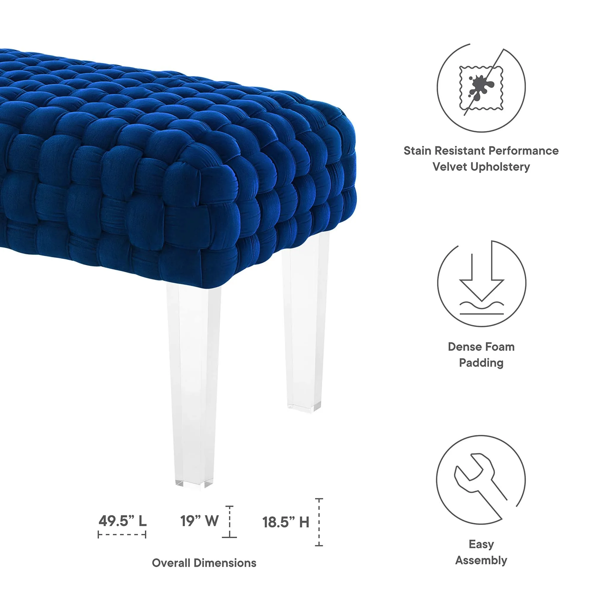 Prologue Woven Performance Velvet Ottoman by Modway