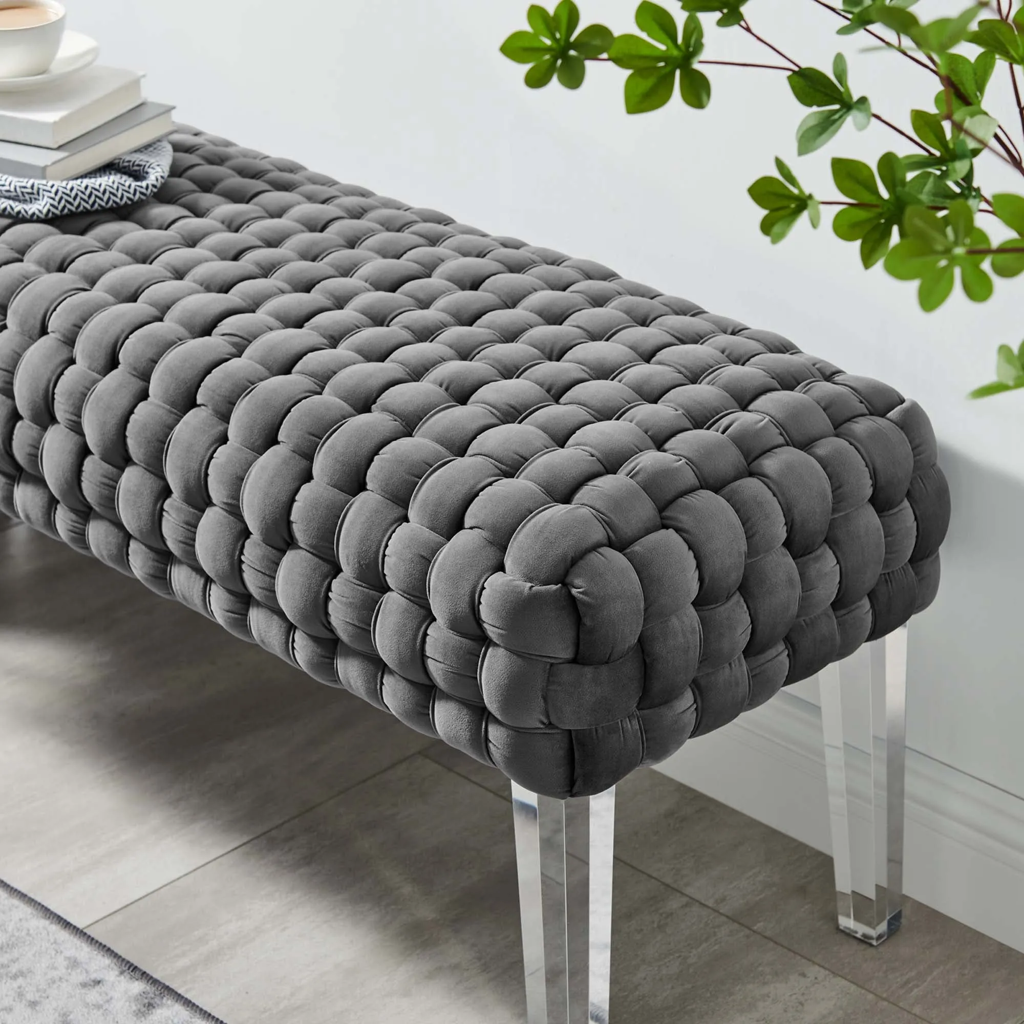 Prologue Woven Performance Velvet Ottoman by Modway