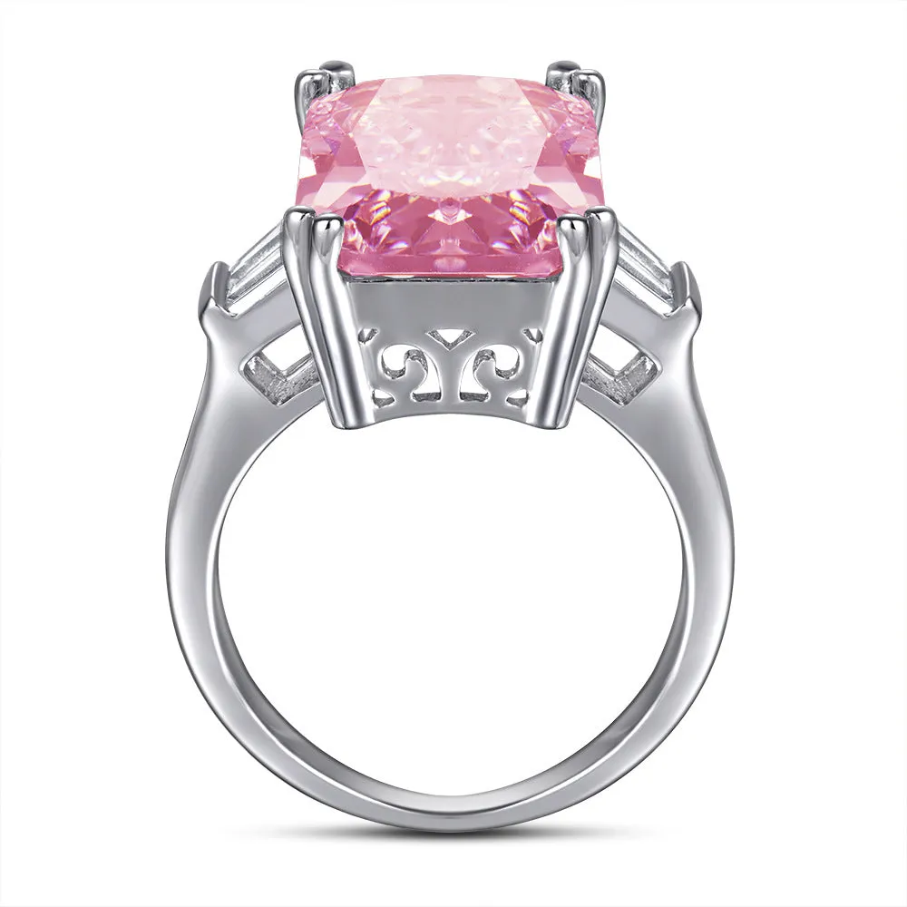 Radiant Cut Zircon Silver Ring