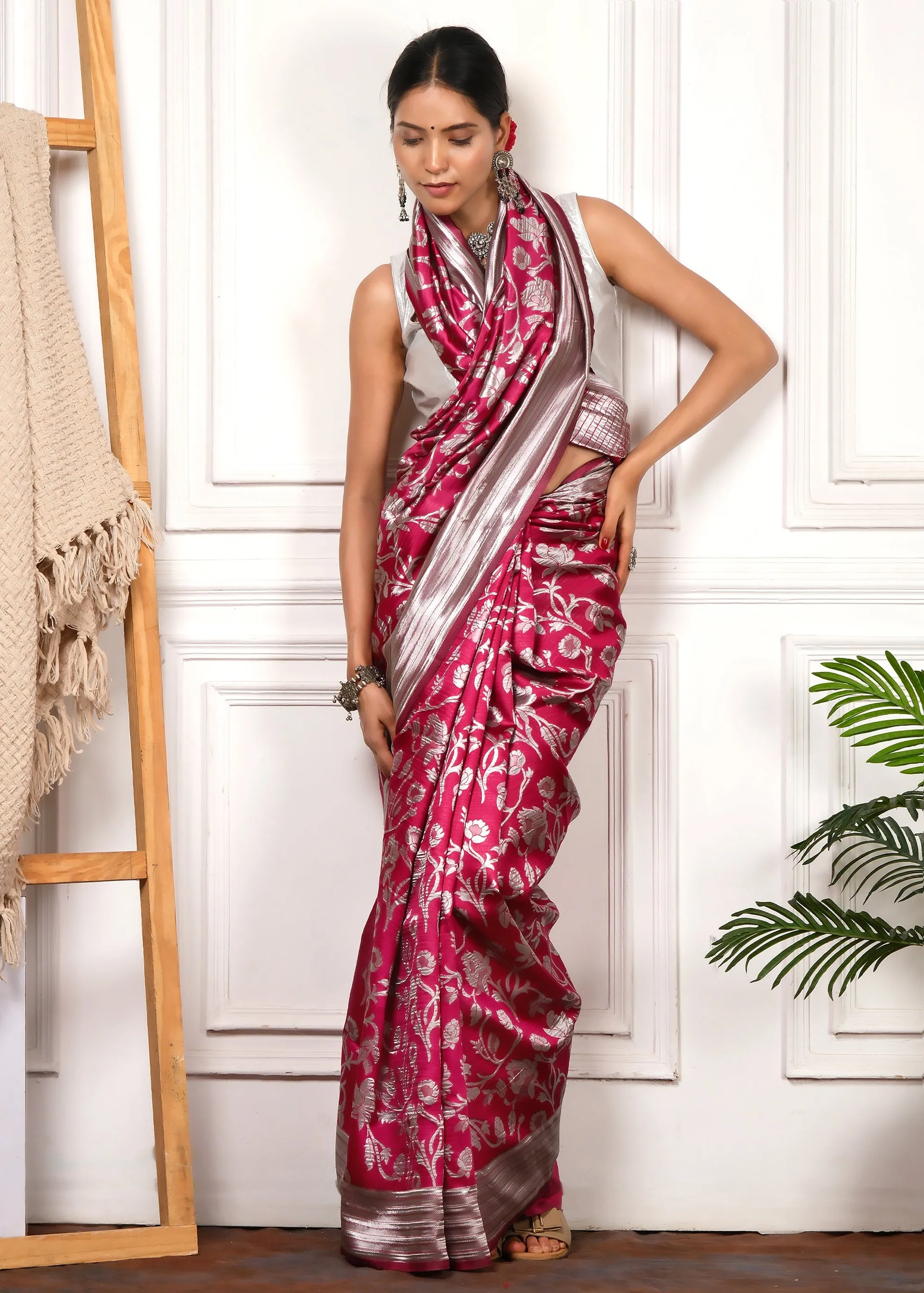 Radiant Rose Silk Saree