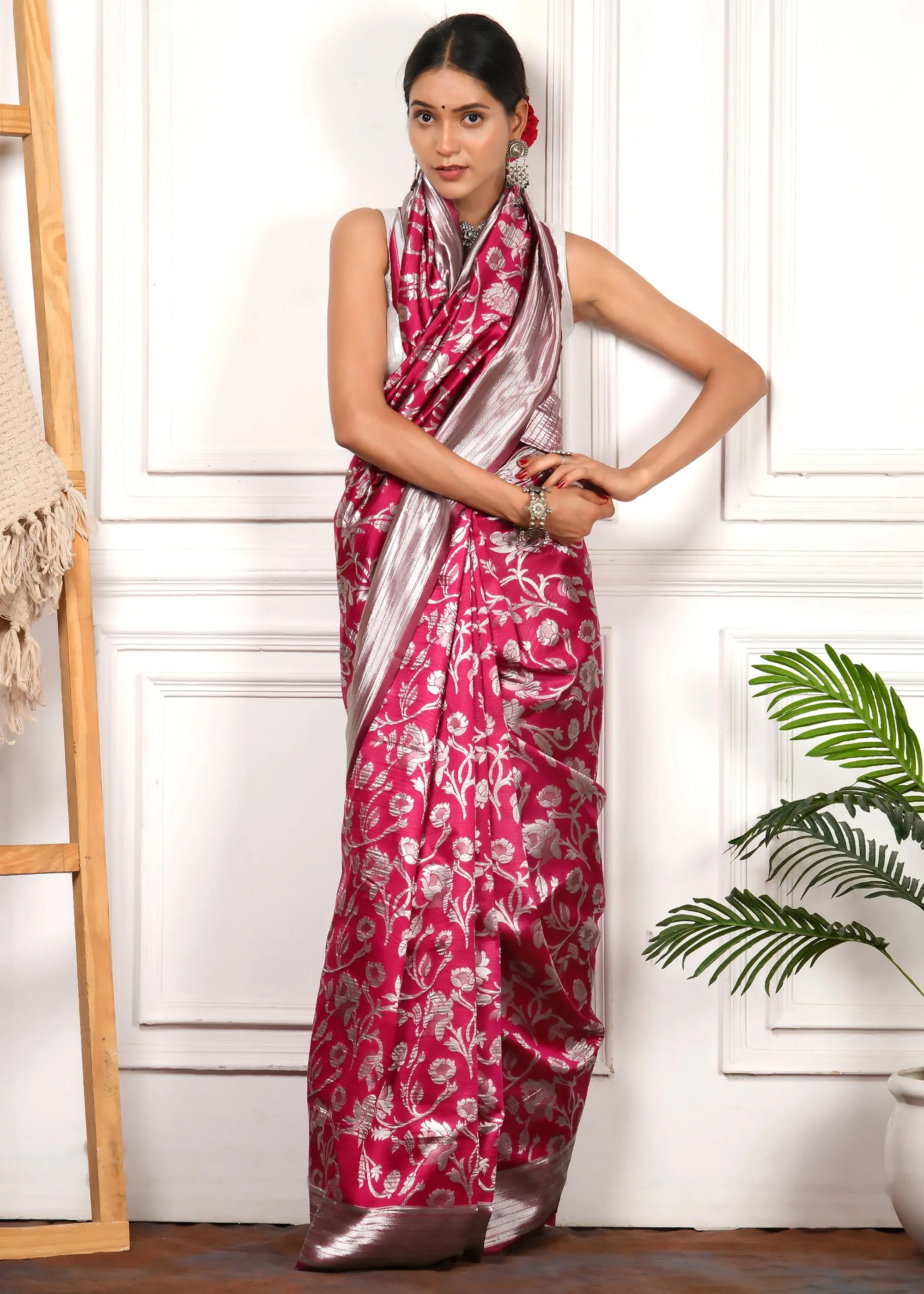 Radiant Rose Silk Saree