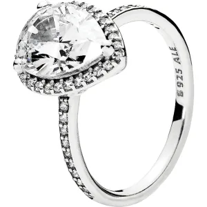 Radiant Teardrop Silver Feature Ring