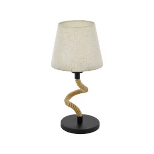 Rampside Rope and Black Industrial Table Lamp