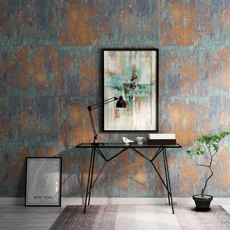 Retro Nostalgic Iron Sheet Effect Industrial Style Wallpaper (5.3 ㎡)