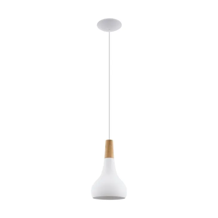 Sabinar Small White and Natural Timber Pendant