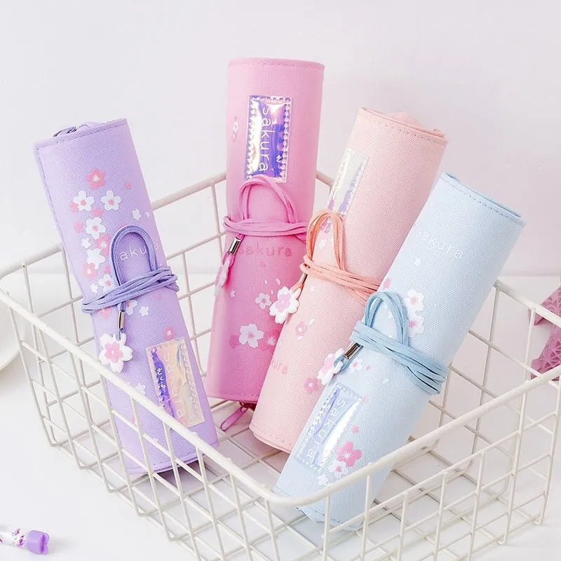 Sakura Roll Up Pencil Bag