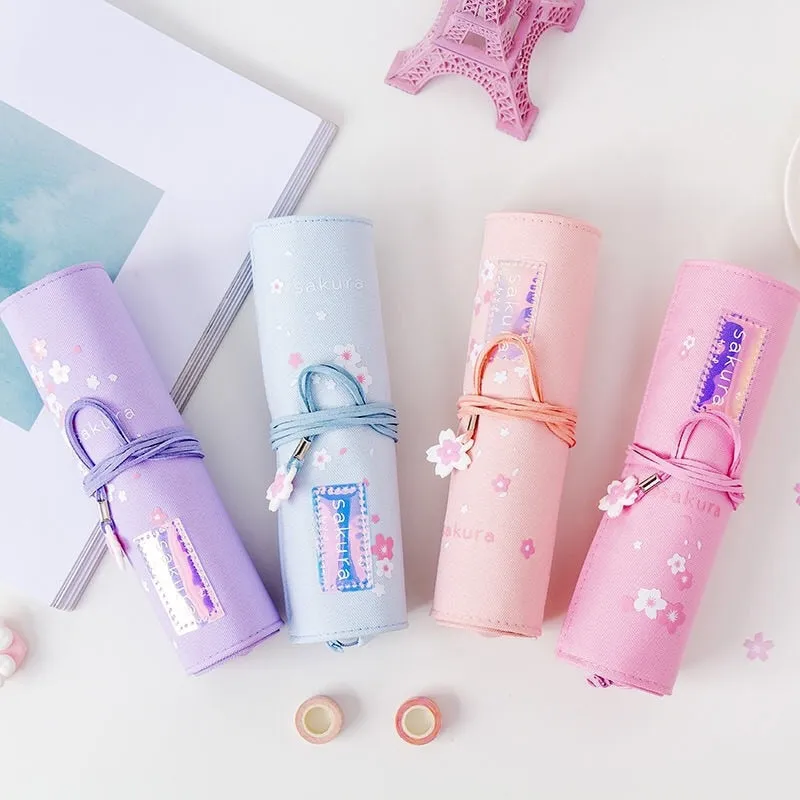 Sakura Roll Up Pencil Bag