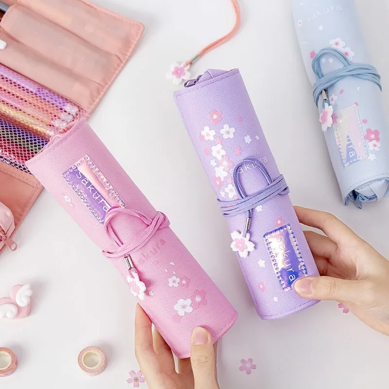 Sakura Roll Up Pencil Bag