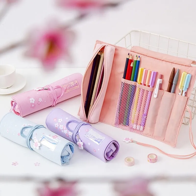 Sakura Roll Up Pencil Bag