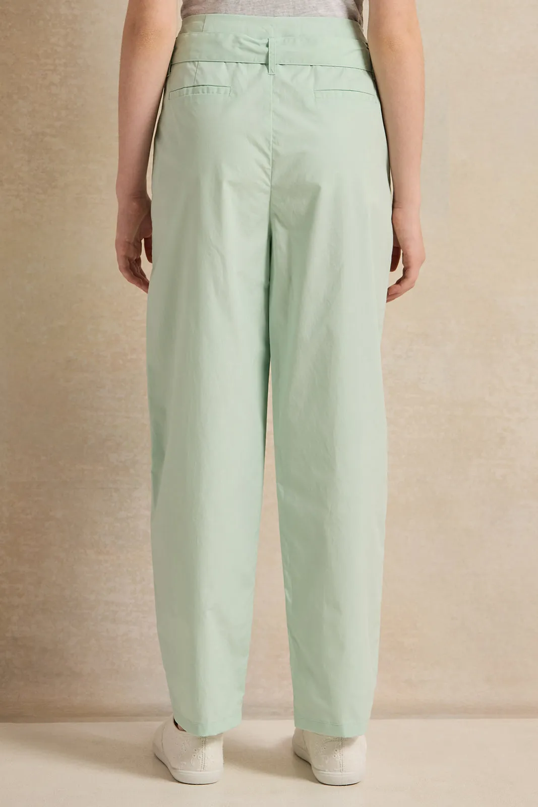 Senior Girls Mint Paper bag Pants