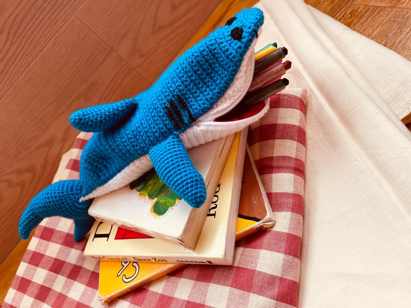 Shark Crocheted Pencil Case