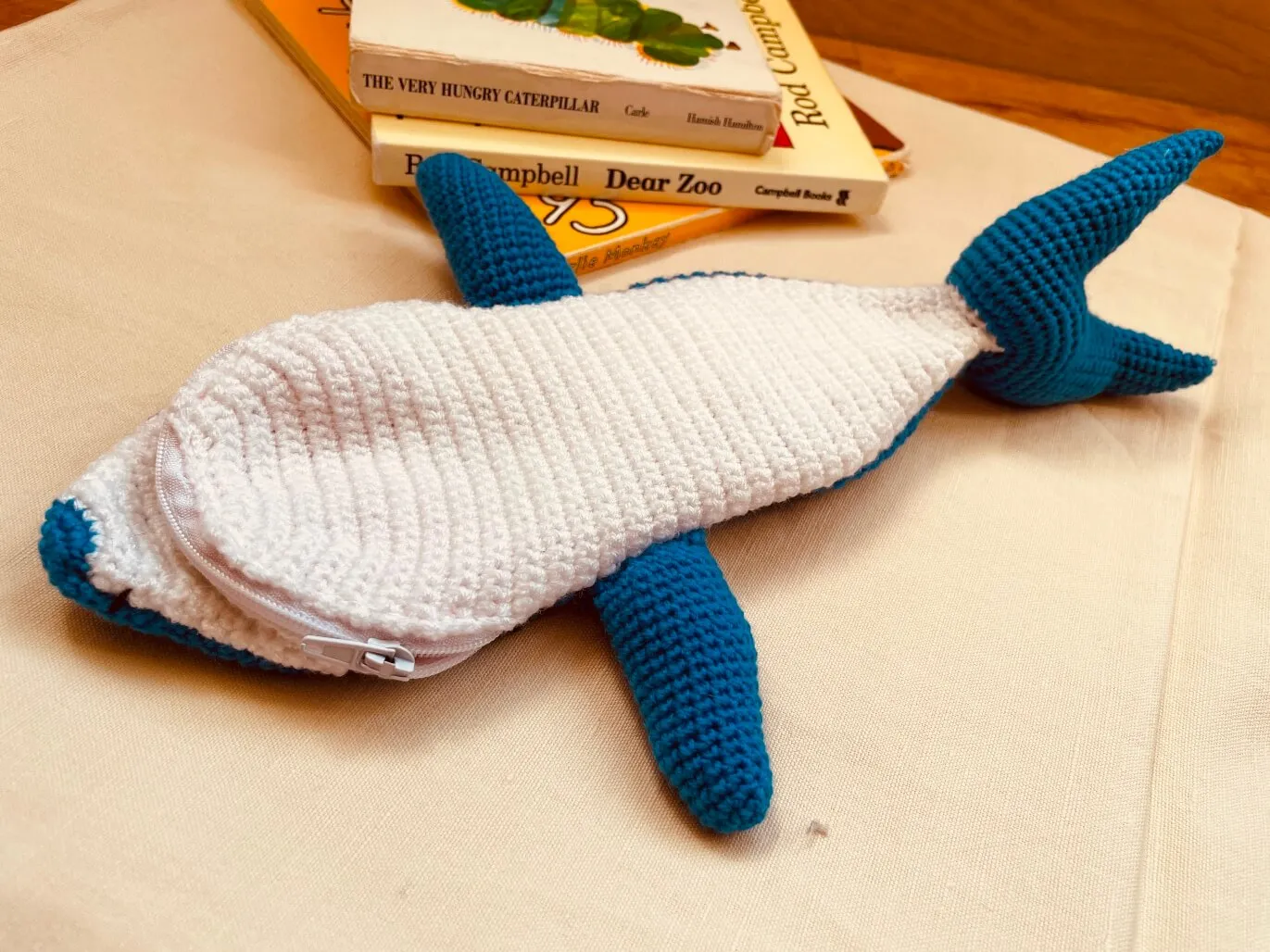 Shark Crocheted Pencil Case