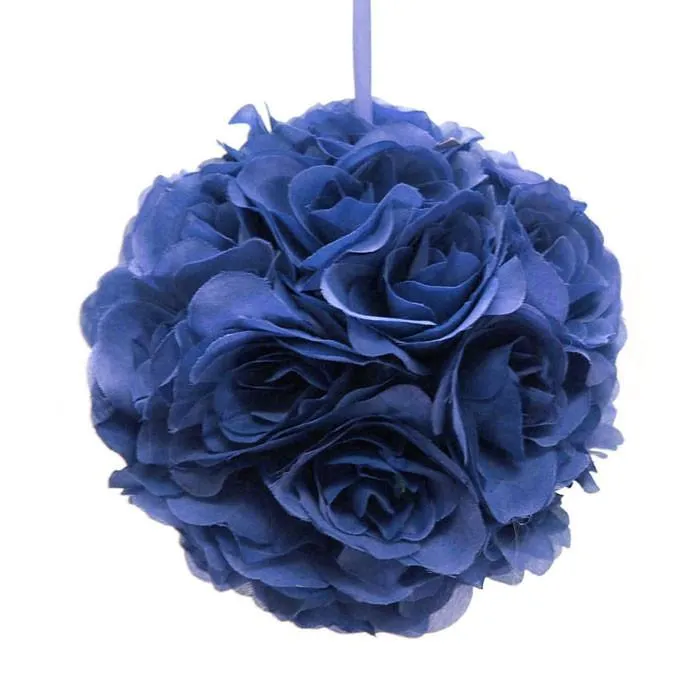 Silk Flower Kissing Ball Hanging Loop Centerpiece Decor, 10-inch