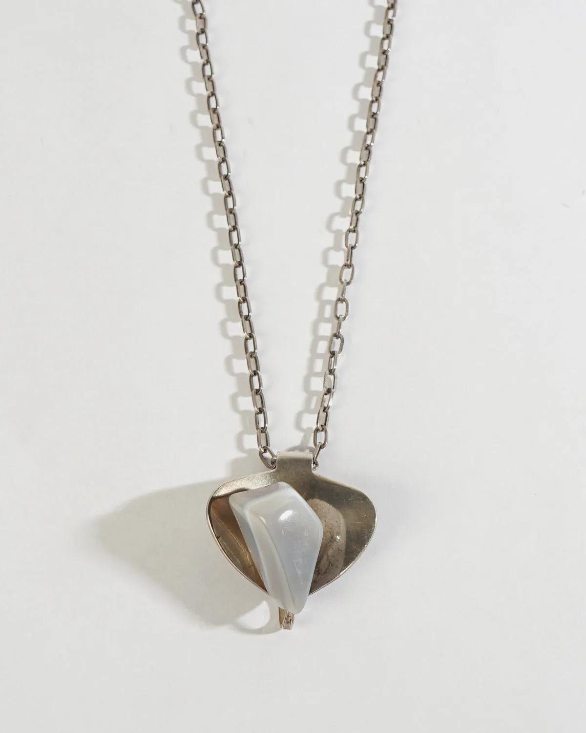 Silver Agate stone Charm Pendant