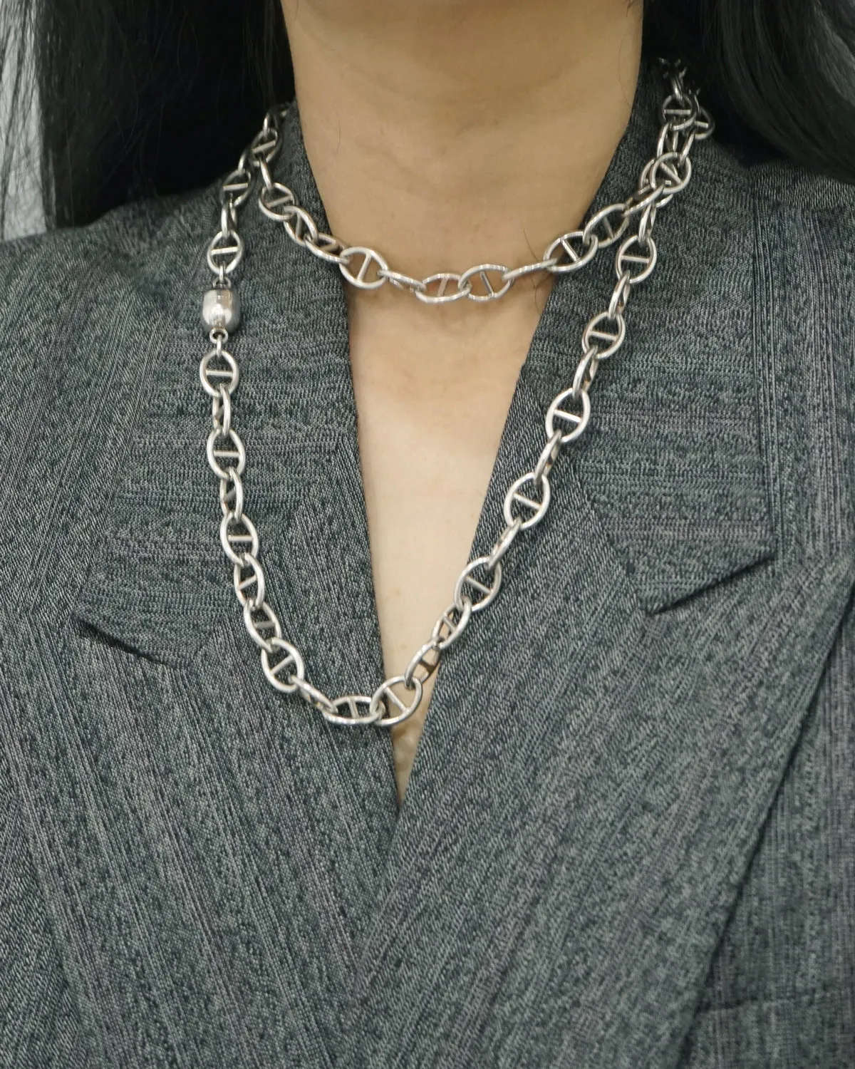 Silver Anchor Chain Necklace