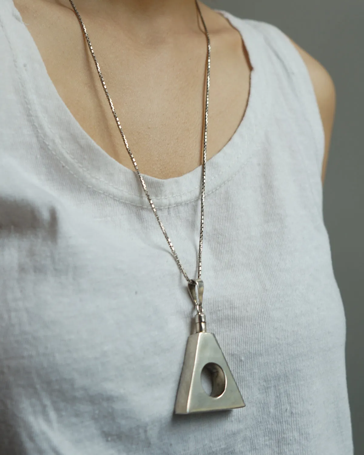 Silver Chain Necklace w/ Perfume Charm