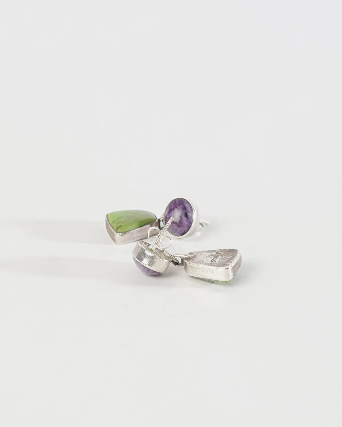 Silver Earrings w/ Natural Stones