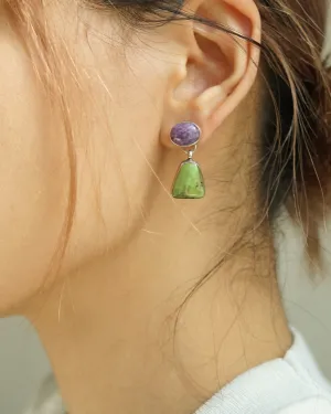 Silver Earrings w/ Natural Stones