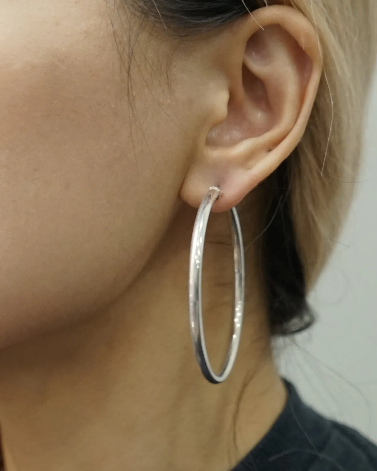 Silver Large Hoop Earrings