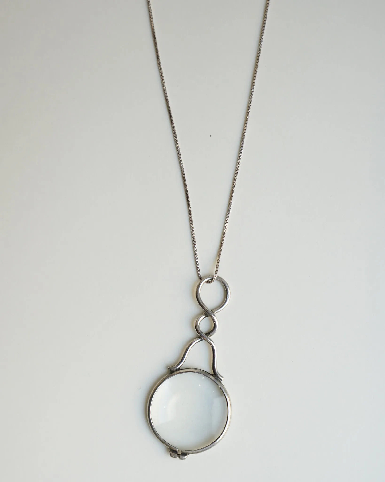 Silver Necklace w/ Magnifying Glass Charm