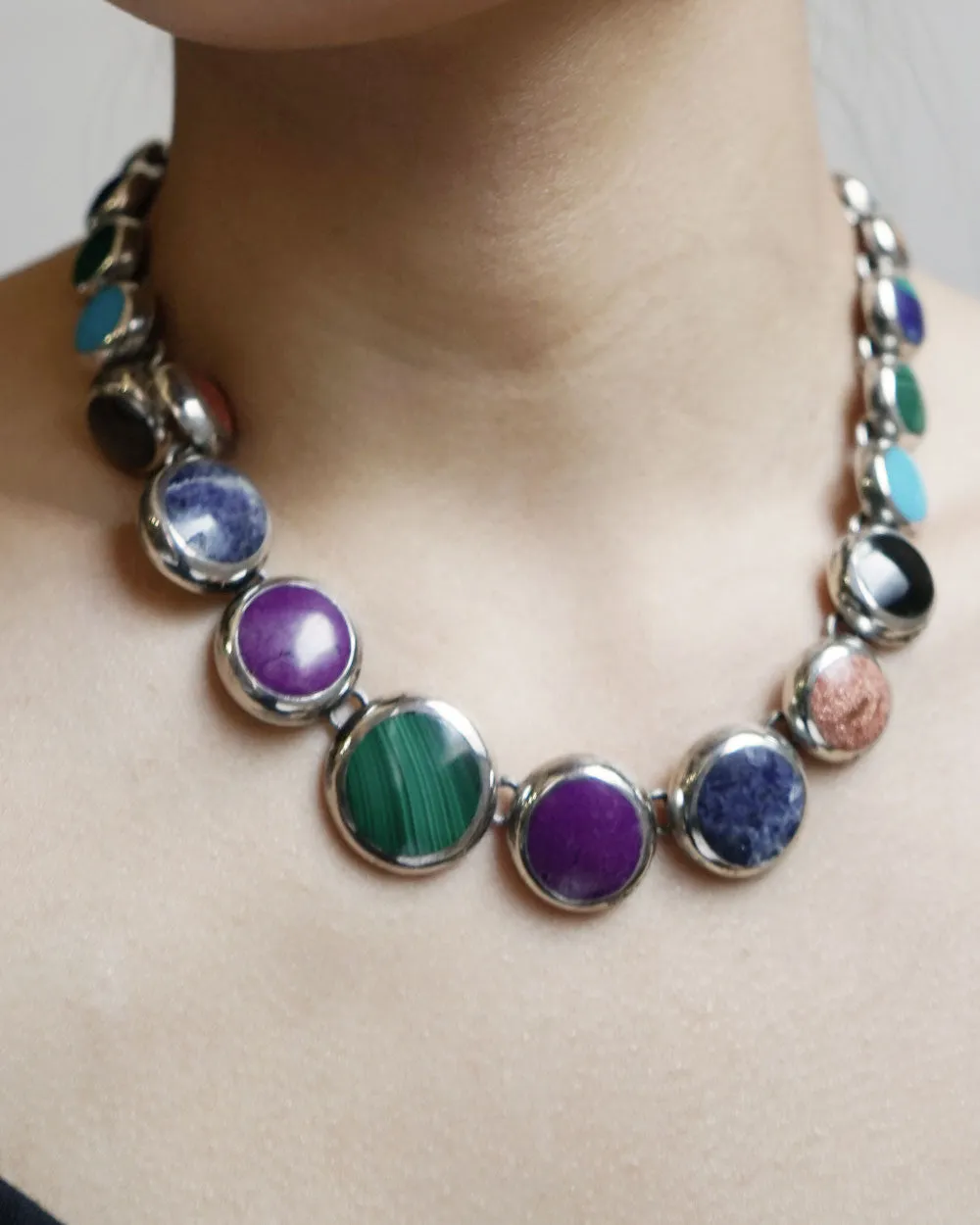 Silver x Multi Stones Necklace
