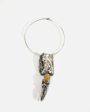 Silver x Tiger Eye Choker Necklace