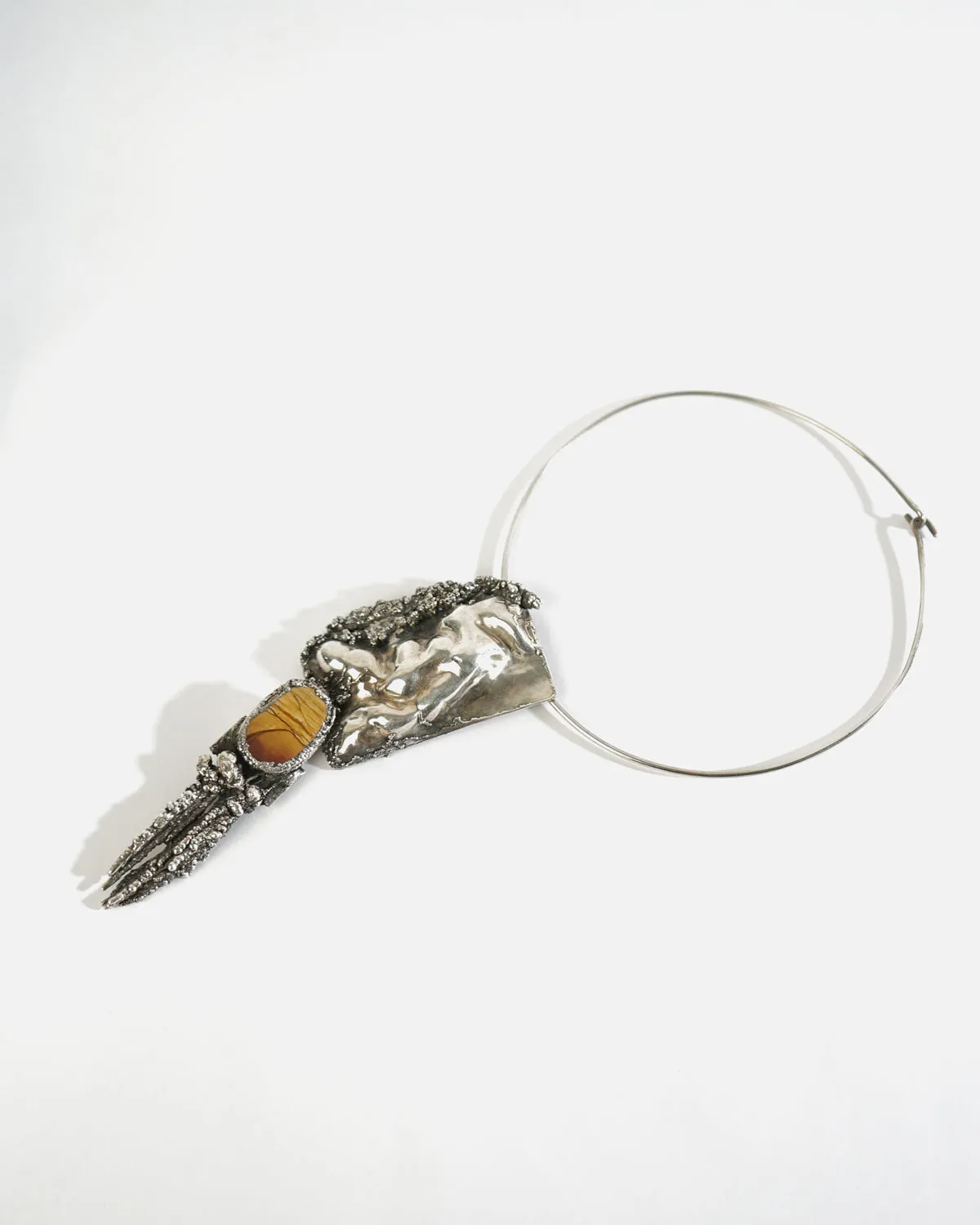 Silver x Tiger Eye Choker Necklace