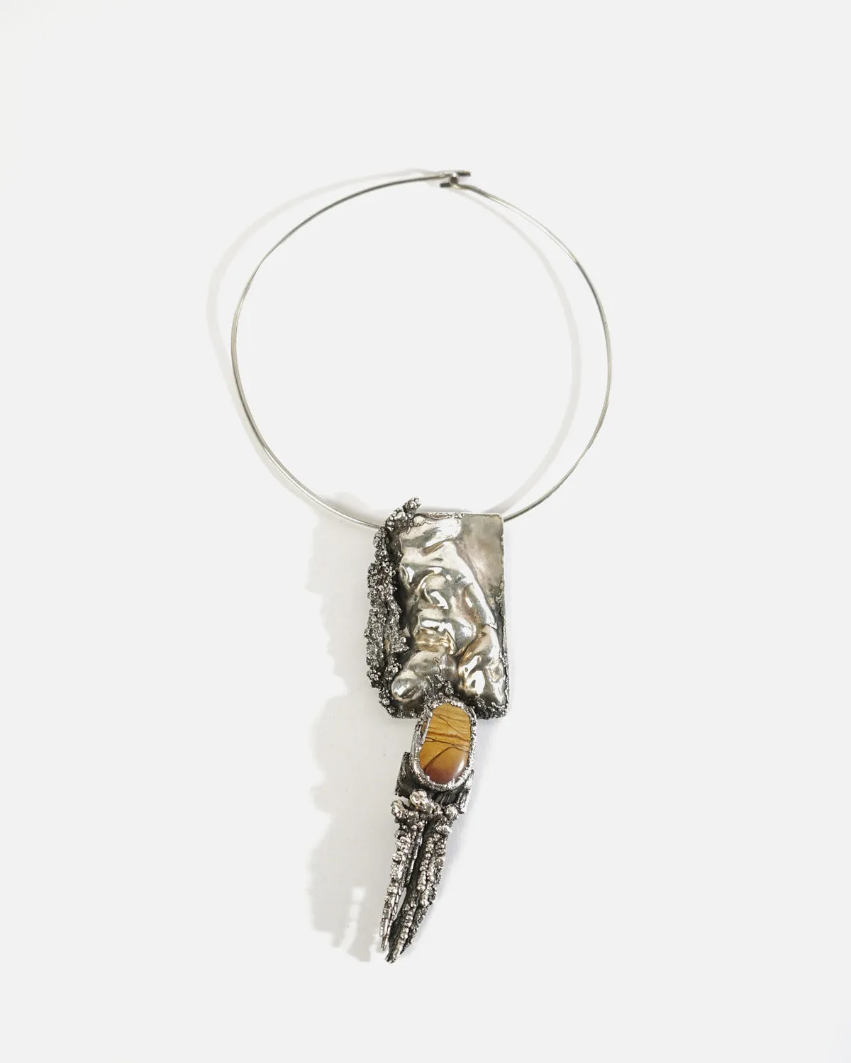 Silver x Tiger Eye Choker Necklace