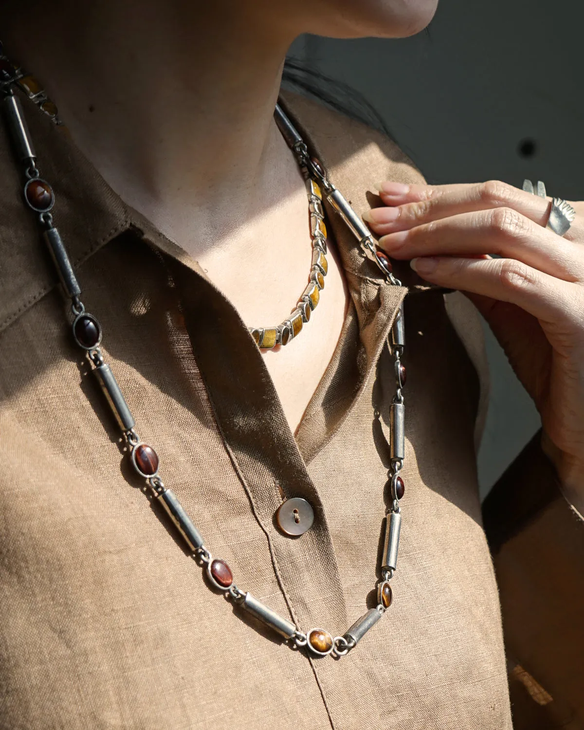 Silver x Tiger Eye Necklace