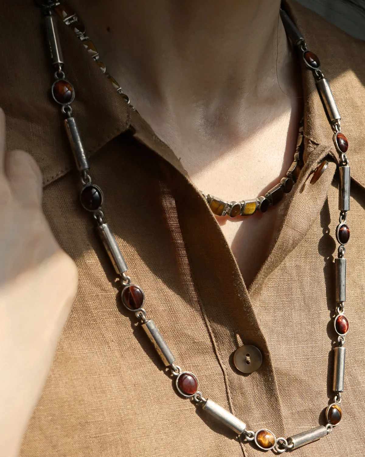 Silver x Tiger Eye Necklace