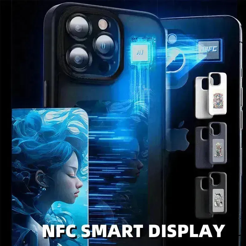 Smart Ink Screen Couple Phone Case NFC Sensor Projection Screen