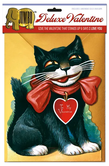 Smiling Cat Jumbo Deluxe Valentine Greeting Card