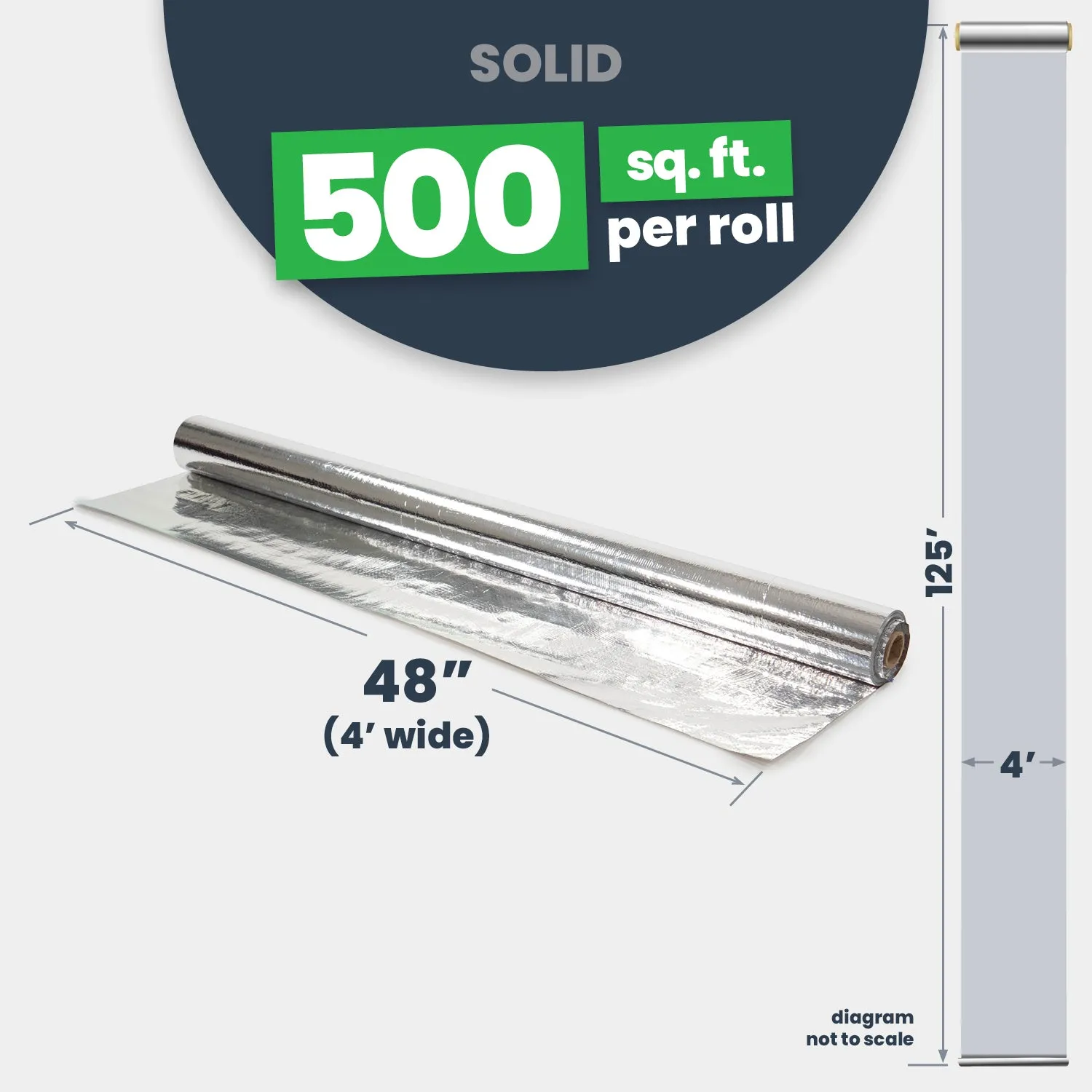 Solid Radiant Barrier Foil - 4' x 125' (500 sq ft)