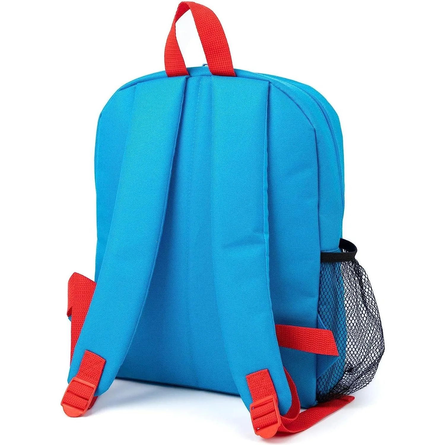 Sonic The Hedgehog Backpack Set Kids 4 Piece | Blue Tails Animated Character School Bag Lunch Box Pencil Case Water Bottle